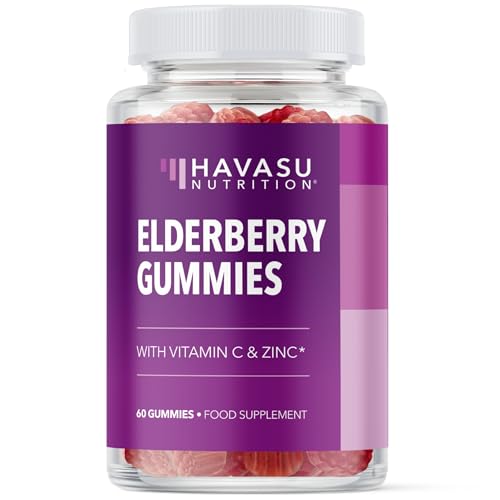 Elderberry Gummies Immune Support Supplements for Adults | Sambucus Black Elderberry Extract Immune Support Gummies | Vitamin C & Zinc Added | Berry Flavor | Vegan, Gluten-Free, Non-GMO | 60 Ct.