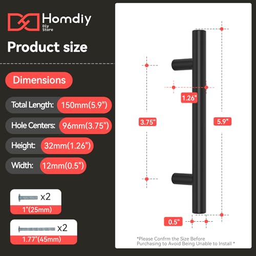 Image of homdiy Black Cabinet Handles 30Pack 3-3 /4inch Hole Center Kitchen Drawer Pulls and Knobs Stainless Steel Cabinet Hardware for Bathroom, Cupboard