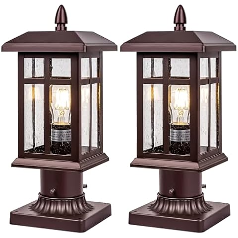Brilvibera Bronze Hardwired Outdoor Post Light 2-Pack Cover
