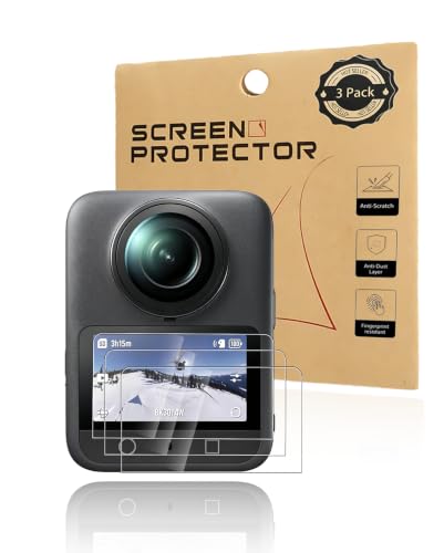 Powfix Protection Écran pour DJI Osmo 360 II, Verre Trempé 9H Premium, Anti-Rayures, Anti-Traces et Sans Bulles, Haute Définition, Accessoire Photo Essentiel [Lot de 3]