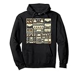 Setup Vintage Audio HiFi Sound System Mixed Media Collage Pullover Hoodie