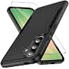 Mobile Phone Case for Samsung Galaxy A56 5G Case with Screen Protector Matte PC Hard Back Anti-Fingerprint Scratch-Resistant TPU Bumper Shockproof Durable Protective Case for Samsung A56 5G Case Black
