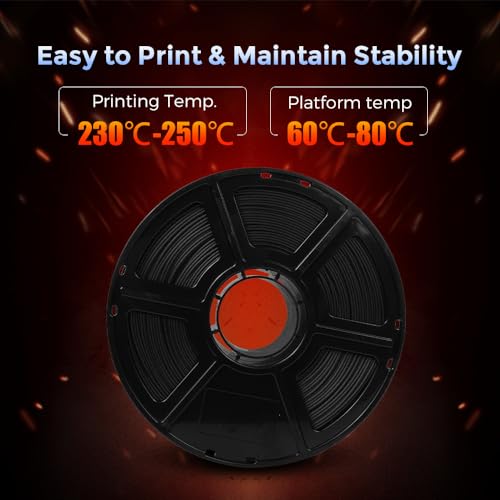 Image of FLASHFORGE Carbon Fiber PETG Filament 1.75mm, Carbon Fiber PETG 3D Printer Filament, 1KG Spool Dimensional Accuracy + /- 0.02mm, Lightweight & Heat-Resistant & Moisture Free (Black)