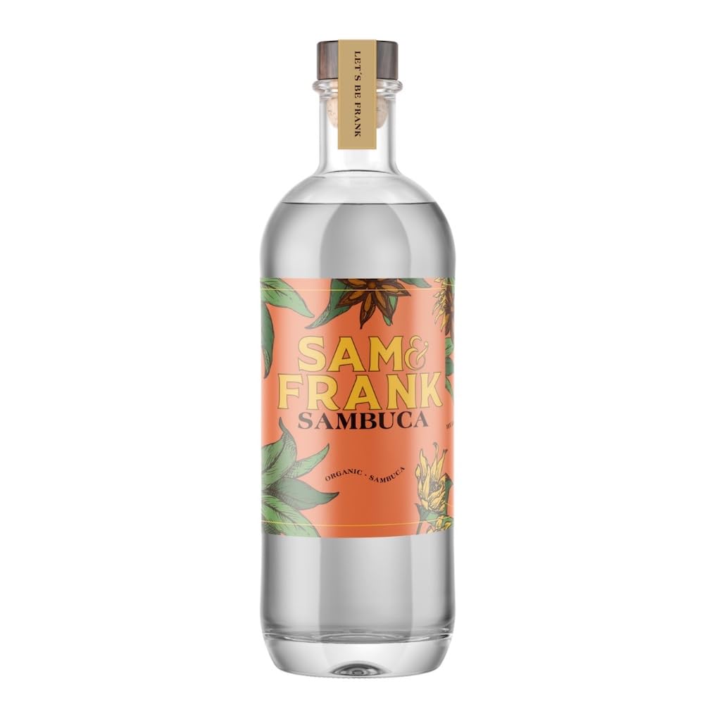 BORNHOLM SPIRITS „Sam & Frank Sambuca“, Anis-Spirituose aus Dänemark, Überraschungsetikett, 0,7 L, 40% Vol.