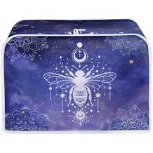Bee Print 2 Slice Bread Maker Cover Boho Mandala Flower Print Toaster Oven Dust Cover Anti Fingerprint Small Kitchen Appliance Covers
