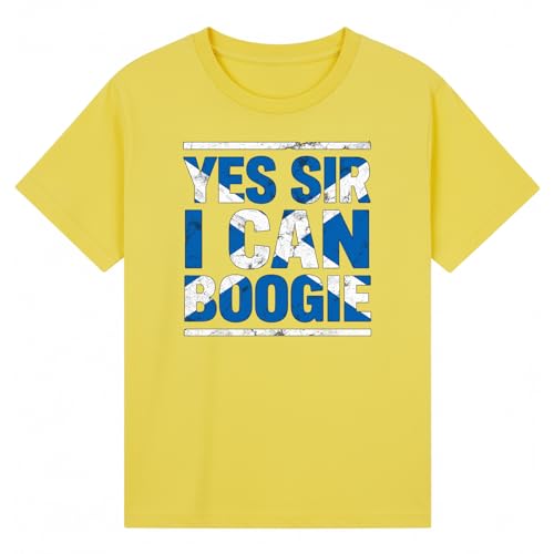 Image of Yes Sir I Can Boogie Scotland Culture Football Mens Graphic T-Shirt Retro Novelty Tee Scottish Pride Apparel Gift Party Top Yellow L