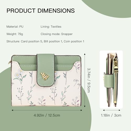 Small Women's Wallets RFID Blocking Leather Bifold Zipper Pocket Wallet Credit Card Holder with ID Window (Purple)3