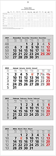 ADINA Viermonatskalender in Blockform 92x33cm mit Tagesanzeiger Cover