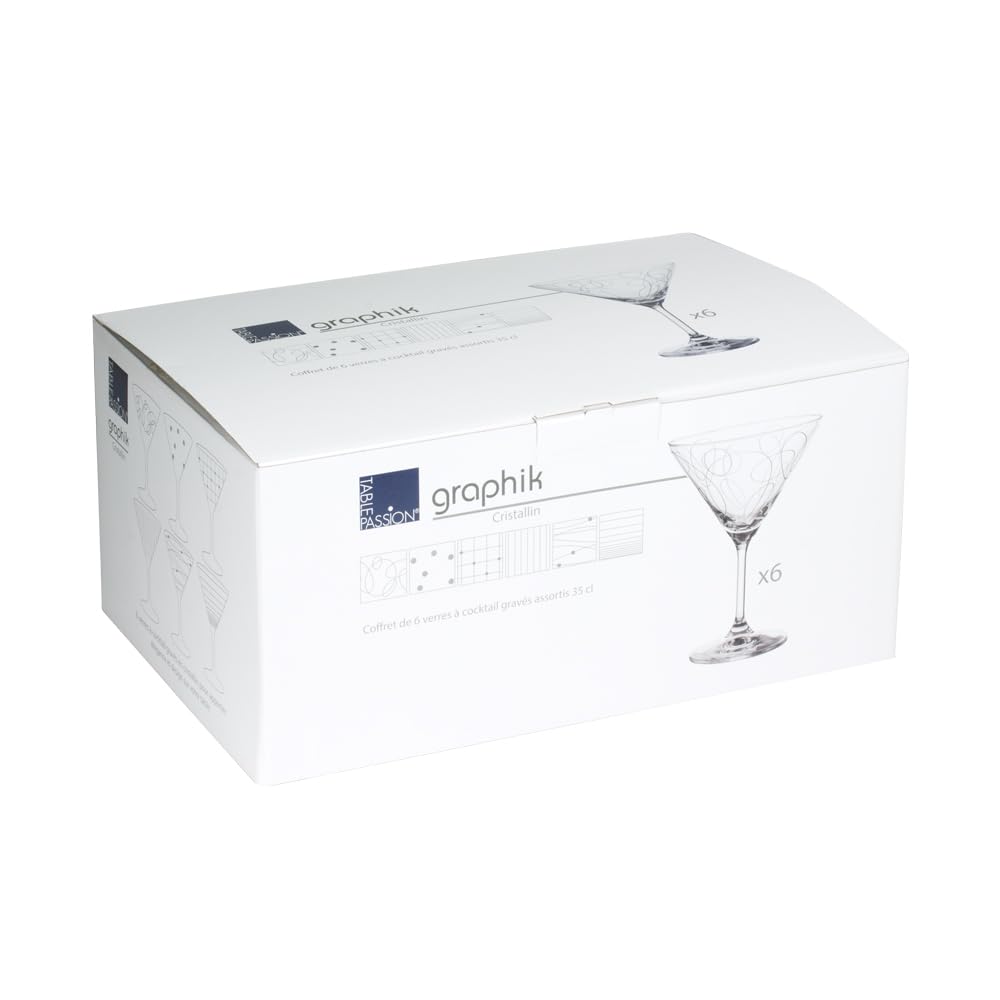 Table Passion - Coffret de 6 verres à cocktail graphik 35 cl