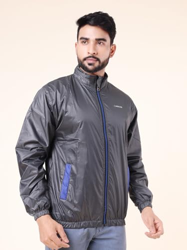 Image of Dollar Men's Polyester Solid Windcheater Jacket With Side Pockets