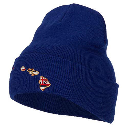 Image of e4Hats.com Hawaii Map State Flag Embroidered Long Beanie