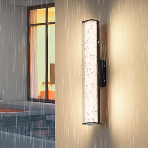 Lampe Murale Extérieure LED Moderne Noir pour Terrasse et Salon