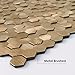 STICKGOO Peel and Stick Backsplash Tiles, Stick on Mosaic Self Adhesive Tiles, 3D Hexagon Backsplash for Kitchen Bathroom Fireplace Vanity (8PCS, Copper)