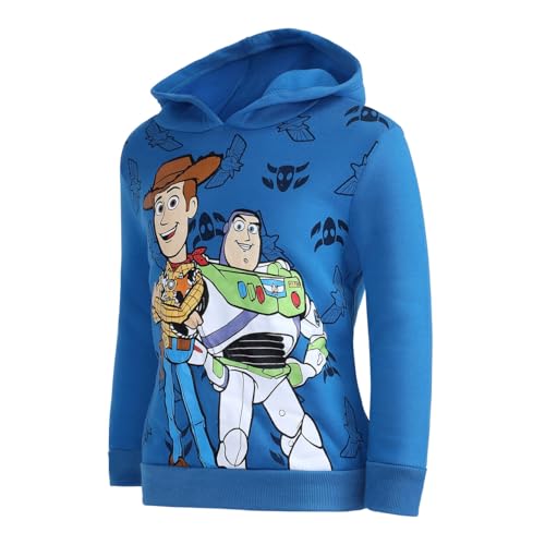 Disney Toy Story Woody and Buzz Lightyear Boys’ Pullover Hoodie for Toddler, Little and Big Kids - Blue2