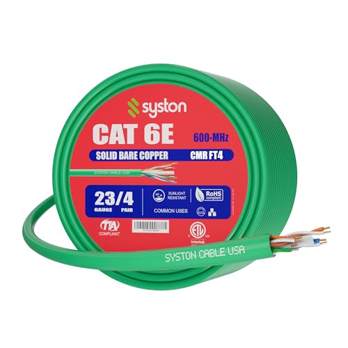 Câble Ethernet Cat6e 600 MHz bobine 23AWG cuivre extérieur et intérieur pour routeur switch
