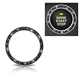Car Bling Crystal Rhinestone Engine Start Decoration Ring, Ring Start Button Cover Sticker Key Ignition & Knob Ring Decoration, Bling Car Interior Accessories for Women (Black)