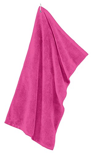 Port Authority Grommeted Microfiber Golf Towel. Tw530, Pop Raspberry #TOP23