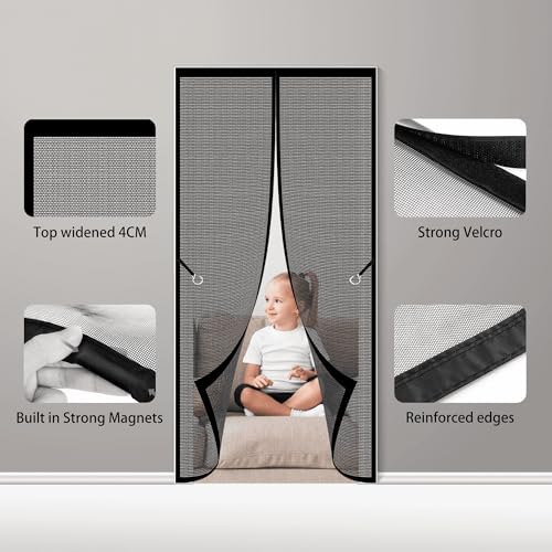Moustiquaire magnétique 138 x 264 cm pour porte de patio et terrasse en été - 3
