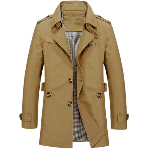 Vêtement de travail homme contre le froid : trench mi-long épais à revers costume S