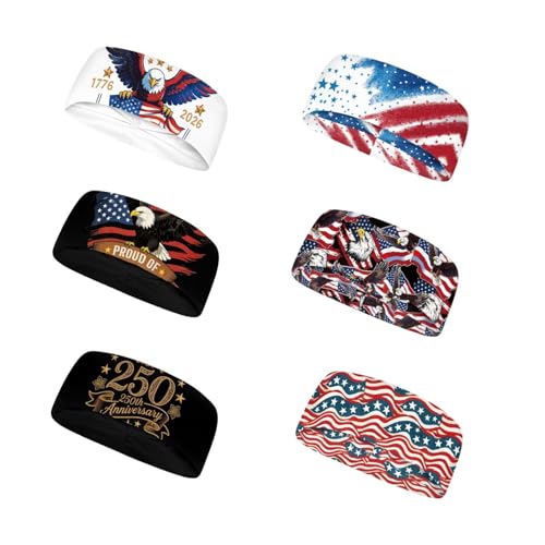 Image of Forchrinse Sunflower with Text Print 6Pieces Sport Sweatband Headband for Soft Elasitc Headband Hair Bands Unisex Outdoor Sport Headbands