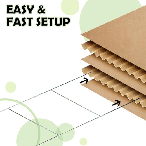 100 Pack Yard Sign Stakes, 20'' x 24'' Heavy Duty Metal H-Stakes H Frame Wire Stakes,Metal Sign Holder for Yard Signs.Use with 4mm and 5mm Corrugated Yard Signs