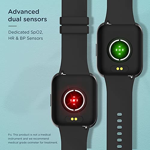 Image of Pebble Pace Pro Smart Watch with 1.7 Bright HD Curved Display, Dedicated Dual Sensors for 24x7 SpO2, HR BP Monitoring, Multiple Fitness Modes, Sleep Tracking,Long Battery, IP68 Rated (PFB14 Jet Black)