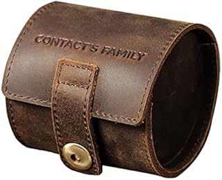 Hemobllo Leather Travel Watch Pouch Organizer Watch Roll Travel Case for Men and Women with Suede Lining Single Watch Storage and Organizer