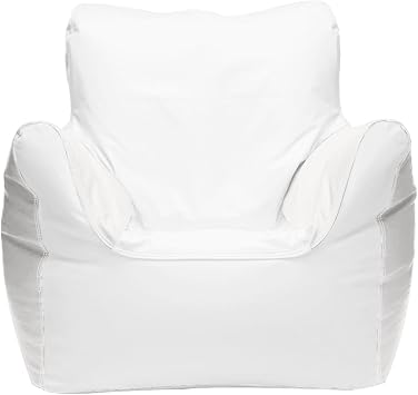 Ocean-Tamer Armchair Boat Bean Bag Chair, Waterproof with Armrests Beanbag for Dock Camping Outdoor Marine Grade Vinyl Medium, White