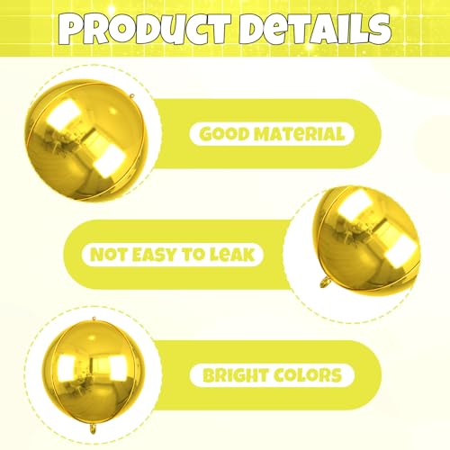 Image of 6pcs 22 inch Black Gold Star Balloons and 4D Large Foil Balloons, Gold Star Balloon Black 4D Foil Aluminum Balloon For Birthday Baby Shower Party Wedding Graduation New Year Retirement Decorations