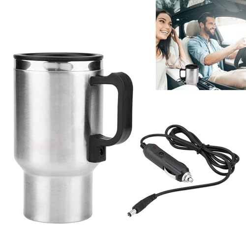 wasserkocher auto 12v,Wasserer Für Auto,Wasserer 12 Volt Auto,Auto Wasserer,12V 450Ml Elektro Reise Heizbecher Reisekel AEdelstahl Im Auto Reisewasserer Kaffee Tee Autotasse Becher nkbecher
