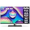 TuTu Téléviseur 25 Pouces (64 cm), FHD Smart TV avec WiFi, Pied Central, Triple Tuner (DVB-T/T2, DVB-C, DVB-S/S2), App Store, Molotov, Netflix, Prime Video, Disney+, Youtube