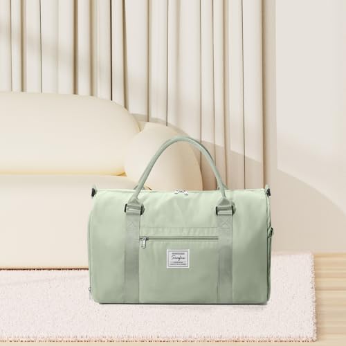 Image of Gym Bag Womens Mens with Shoes Compartment and Wet Pocket Travel Duffel Bags for Women for Plane Sport Gym Tote Bags Swimming Yoga Small Waterproof Weekend Overnight Carry on Bag Hospital Holdalls