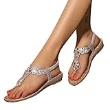 Böhmische Sandalen sind in zwei Stilen mit wunderschönen Strasssteinen und Perlenplatten gestaltet, Einfach mit Jeans und Kleidern oder allen Arten von Kleidung zu kombinieren.