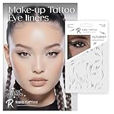 Rebel Tattoos Make up Tattoo, Eye Liner, Fake Tattoo for Parties, Unique Coachella Eyes, Eye liner, Make up Eyeliners tats (Silver Eyeliner)