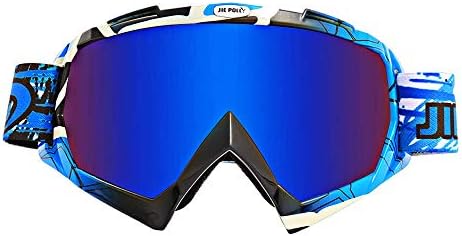 JIEPOLLY Motocross Goggles, Anti-Scratch Lenses, Bicycle Snowboard Climbing Teens (L04)