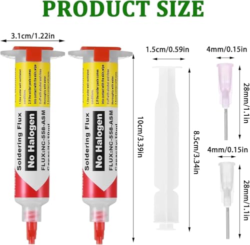 Image of 10ml 8341 No Clean Solder Flux Paste Soldering Flux 40ml Pneumatic Dispenser with Plunger and Dispensing Tip for Electronics Pcb Ic Cellphone Cpu Led Bga Repairing-4 Pack