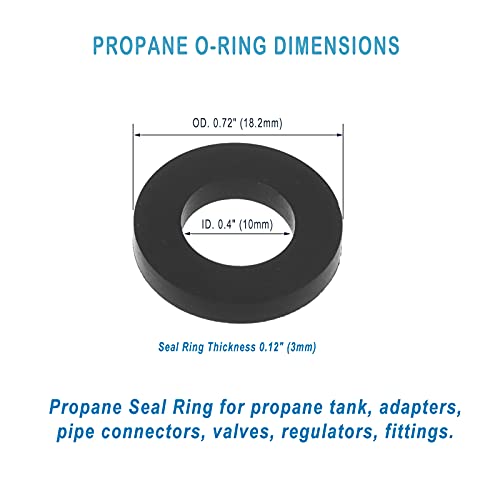 10Pcs Propane Gasket for Gas Adapter Accessories, A.I.FORCE Soft Rubber Propane Sealing O-Ring for Pipe Connector to Prevent Leakage, 0.716" Out Diameter