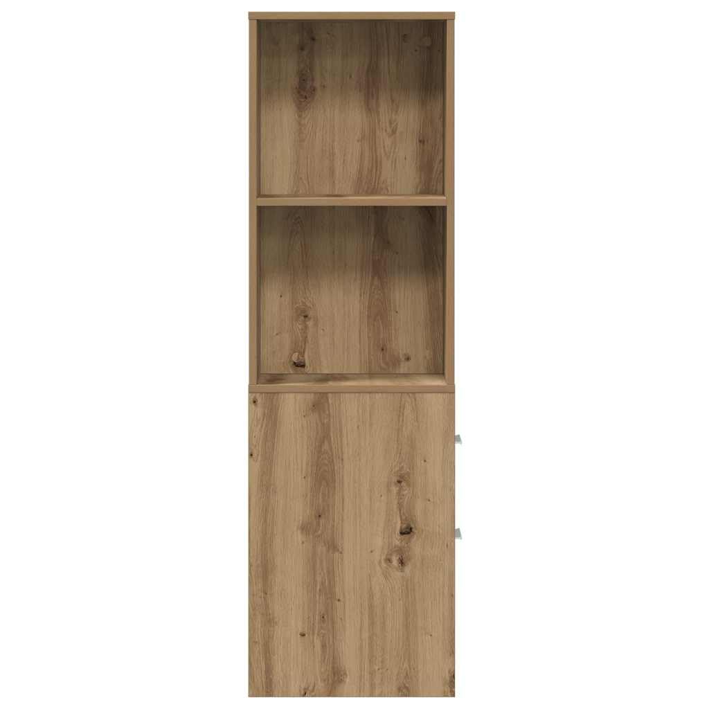 Mobile Bagno Stretto con Ruote 22x41x135 cm Rovere Artigianale | Mobiletto salvaspazio autoportante ideale per ottimizzare gli angoli vuoti in cucina, soggiorno o corridoio.
