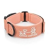 little Captain Lieblingshalsband | perfekte Ergänzung zur Zauberleine | Gepolstertes Hundehalsband mit Wow-Effekt | robuste Schnalle und größenverstellbar | Halsband für Familienhunde (Pfirsich, M)
