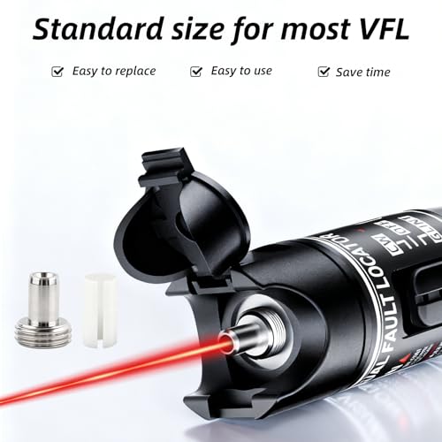 ARPOVIST 20 Pcs Fiber Optic Visual Fault Locator Replacement Parts - 10 Fiber Optical Ceramic Core Tube Sleeve and 10 Metal Heads Tips Fitting Connectors for Tester Light Meter Network Cable Tester
