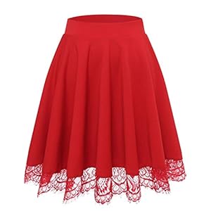 Bbonlinedress damesrock, basic, rockabilly, solide, veelzijdig, rekbare minirok met A-lijn