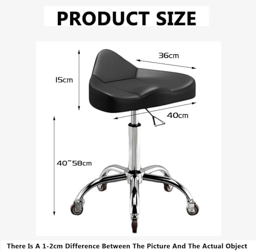 Ergonomic Saddle Stool, 360° Rotatable Lift Chair, Adjustable Height 40-58cm, Stylish Beauty Stool for Home Office & Salon, Comfort & Support in Color 3
