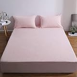 ZHUAN Bande Protège Matelas,Hypoallergénique Et Respirant Imperméable Couverture De Lit,Lavable Aucun Bruit Couvre Matelas avec Deep Pocket 12' Rose 100x200cm(39x79inch)