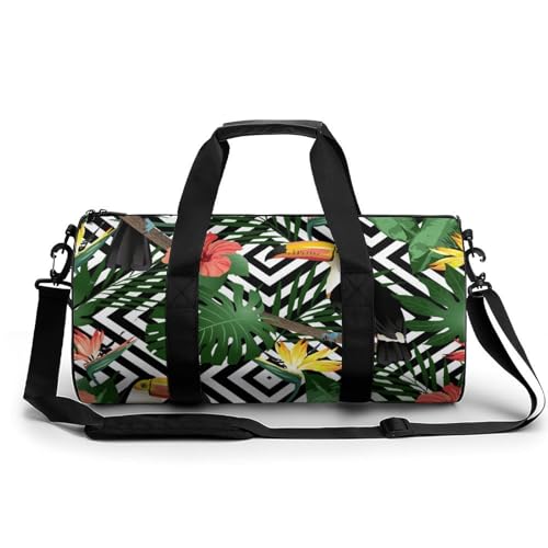 Sac de sport gym oiseau bougainvillier format 45x23x23cm