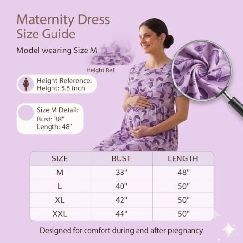 Image of Zero Clothing Feeding Dress for New Moms Casual Loungewear Ankle Length | Cotton Maternity Nighty | Zipless Feeding Dresses for Women | Pregnancy & Nursing Wear