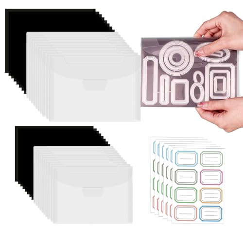Image of BAOFALI 40 Pcs /Set 2 Sizes Stamp and Die Storage Bag and 2 Sizes Rubber Magnetic Sheets,Die Storage Set for Storage Die Cutting Card Making Supplies DIY Scrapbooking (0.5 mm Thickness