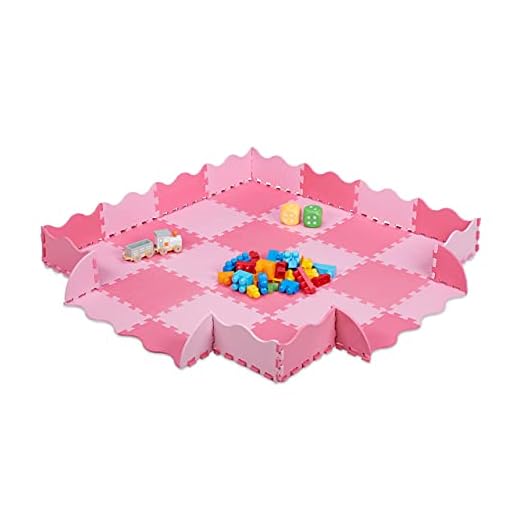Relaxdays Alfombra Puzle Bebé, 36 Piezas, Suelo Goma EVA, sin Sustancias Nocivas, 1,4m², Colchoneta Niños, Rosado/Fucsia, PE, PEVA, Rosa, Set de 16