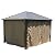 Kozyard10'x12' Hardtop Gazebo Permanent Metal Pavilion with Netting and Shaded Curtains for Patio, Backyard, and Deck - Galvanized Steel Outdoor Aluminum Canopy, Double Roof Gazebo (Brown)