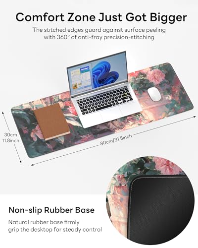 50% Off Pink Cat Large Mouse Pad with Stitched Edges & Non-Slip Base - Image 4