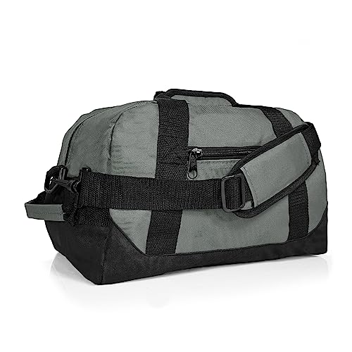 Dalix 14" Small Duffle Bag Two Toned Gym Travel Bag in Gray by DALIX - Used condition - US$9.24